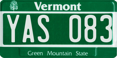 VT license plate YAS083