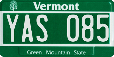 VT license plate YAS085