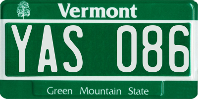 VT license plate YAS086