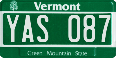 VT license plate YAS087