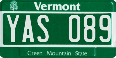 VT license plate YAS089
