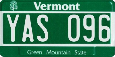 VT license plate YAS096