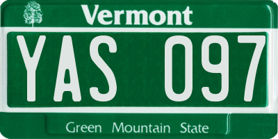 VT license plate YAS097