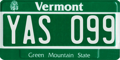 VT license plate YAS099