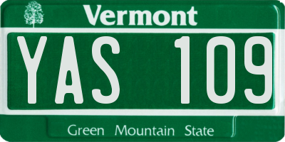 VT license plate YAS109
