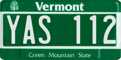 VT license plate YAS112