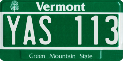VT license plate YAS113