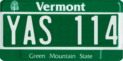 VT license plate YAS114