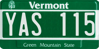 VT license plate YAS115