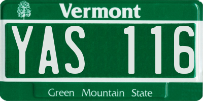 VT license plate YAS116