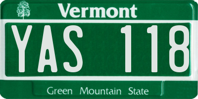 VT license plate YAS118