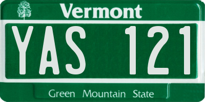 VT license plate YAS121