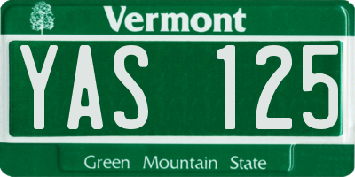 VT license plate YAS125
