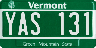 VT license plate YAS131