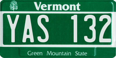 VT license plate YAS132