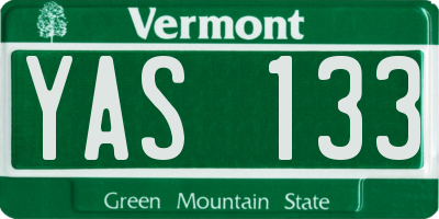 VT license plate YAS133