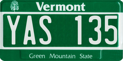 VT license plate YAS135