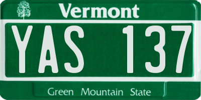 VT license plate YAS137