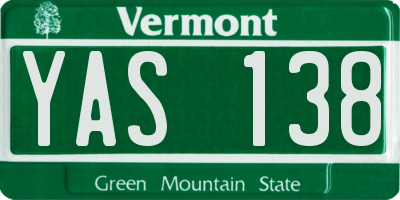 VT license plate YAS138