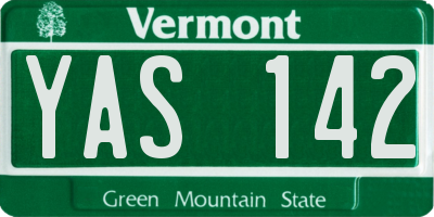 VT license plate YAS142
