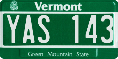 VT license plate YAS143