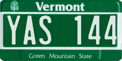 VT license plate YAS144