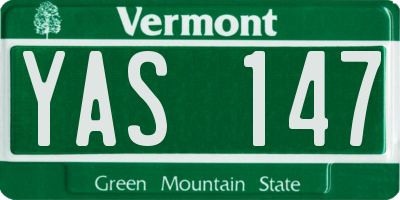 VT license plate YAS147