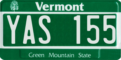 VT license plate YAS155