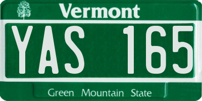 VT license plate YAS165