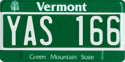 VT license plate YAS166