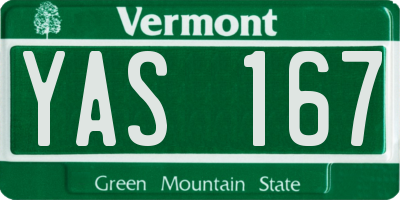 VT license plate YAS167