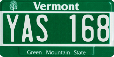 VT license plate YAS168