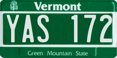 VT license plate YAS172