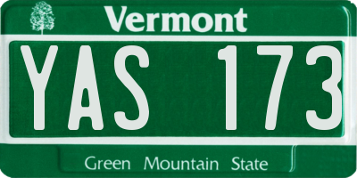 VT license plate YAS173