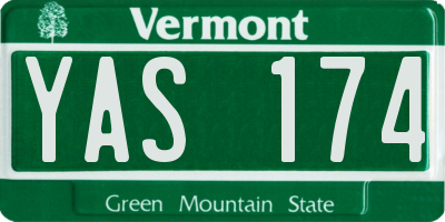 VT license plate YAS174