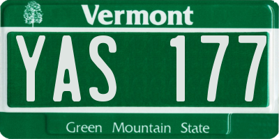 VT license plate YAS177