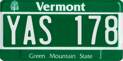 VT license plate YAS178