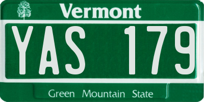 VT license plate YAS179
