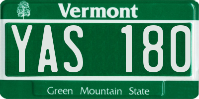VT license plate YAS180