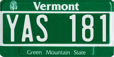 VT license plate YAS181