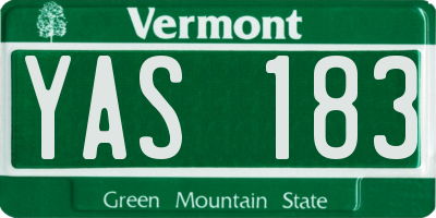 VT license plate YAS183