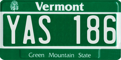 VT license plate YAS186