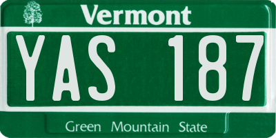 VT license plate YAS187