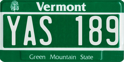 VT license plate YAS189
