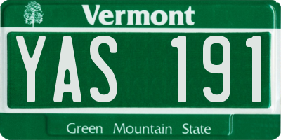 VT license plate YAS191