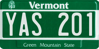 VT license plate YAS201