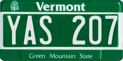 VT license plate YAS207