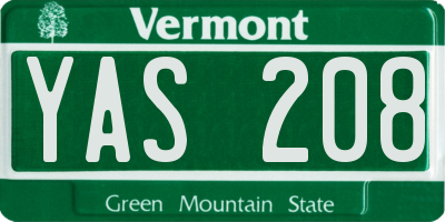 VT license plate YAS208