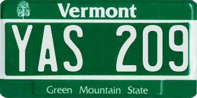VT license plate YAS209