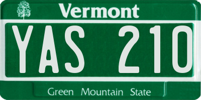 VT license plate YAS210